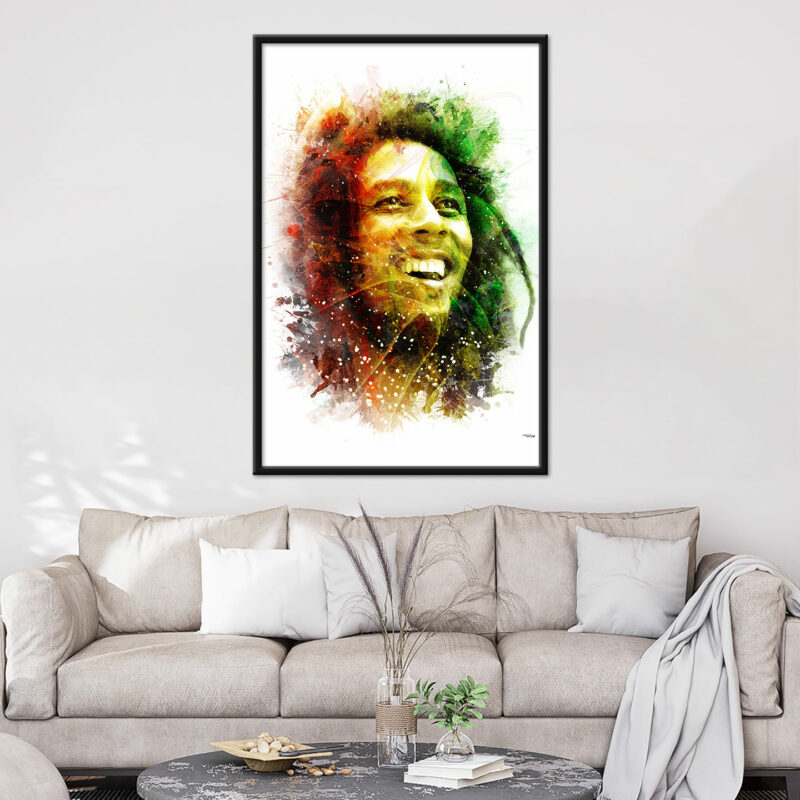 splashed-salon-canape-poster-120x80-francais-musique-bob-marley-reggae-jamaique-01-avec-cadre-noir