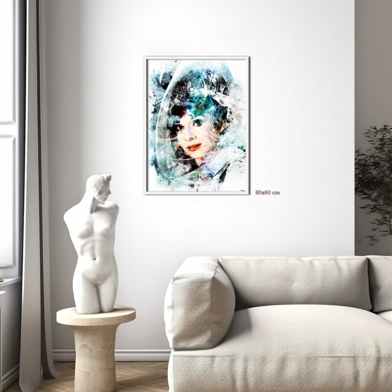 splashed-canape-sculpture-poster-80x60-francais-cinema-audrey-hepburn-my-fair-lady-avec-cadre-blanc