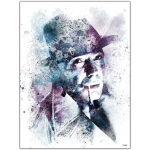 affiche-poster-tableau-cinema-humphrey-bogart-peinture-le-faucon-maltais-©-totor-splashed-01