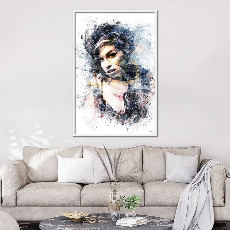 splashed-poster-peinture-120x80-francais-musique-amy-winehouse-avec-cadre-blanc