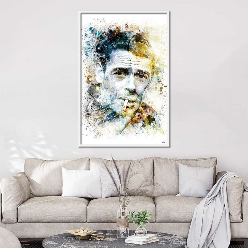 splashed-poster-peinture-120x80-francais-musique-jacques-brel-avec-cadre-blanc