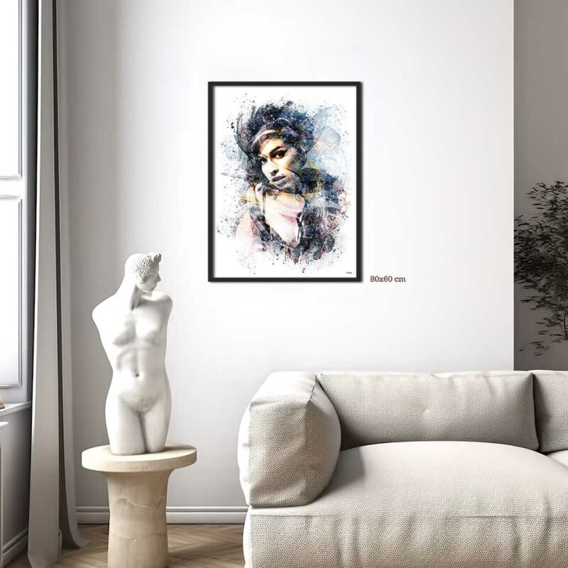 splashed-poster-peinture-80x60-francais-musique-amy-winehouse-avec-cadre-noir