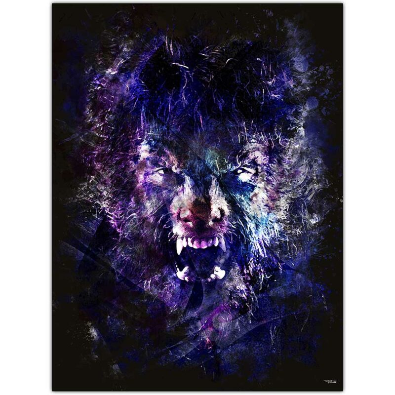 affiche-poster-tableau-cinema-wolfman-peinture-benicio-del-toro-2010-joe-johnston-copyright-totor-pour-splashed