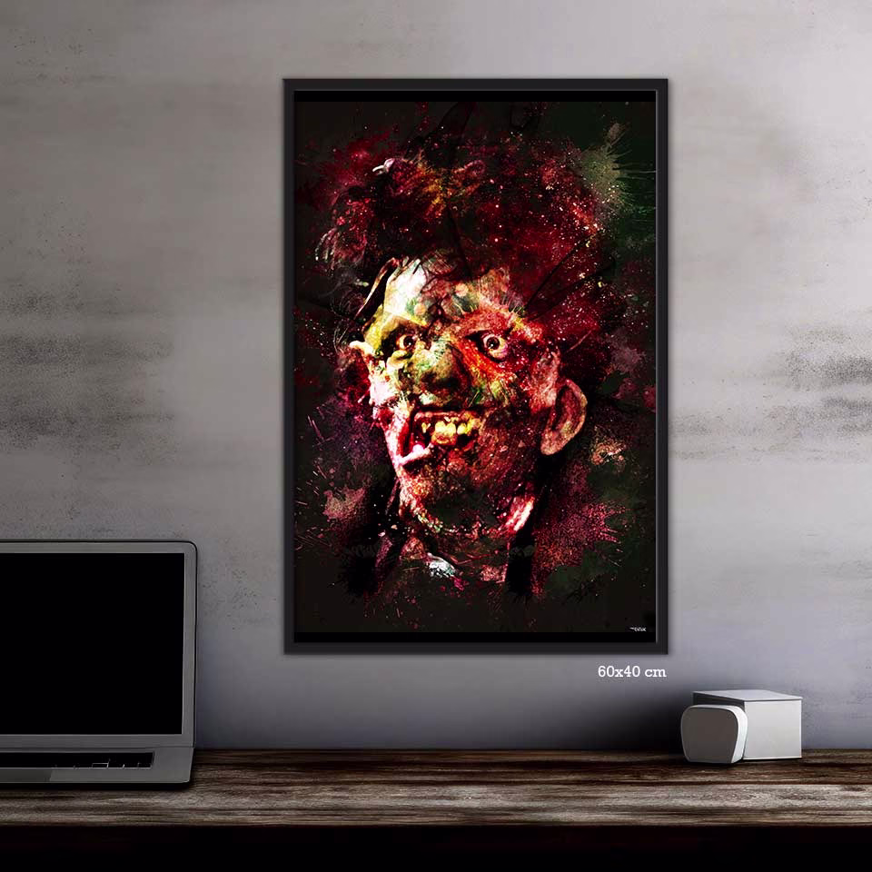 poster-60x40-cinema-leatherface-peinture-massacre-a-la-tronconneuse-2-the-texas-chainsaw-massacre-part-2-bill-johnson-1986-tobe-hooper-copyright-totor-pour-splashed-cadre-noir