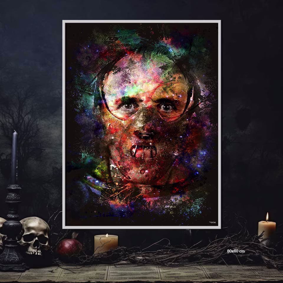 poster-80x60-cinema-hannibal-lecter-peinture-le-silence-des-agneaux-the-silence-of-the-lambs-anthony-hopkins-1991-jonathan-demme-copyright-totor-pour-splashed-cadre-blanc