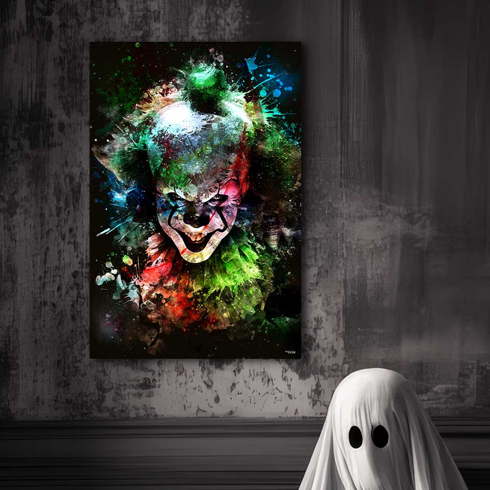 tableau-60X40-cinema-pennywise-peinture-ça-it-bill-skarsgard-2017-andy-muschietti-copyright-totor-pour-splashed