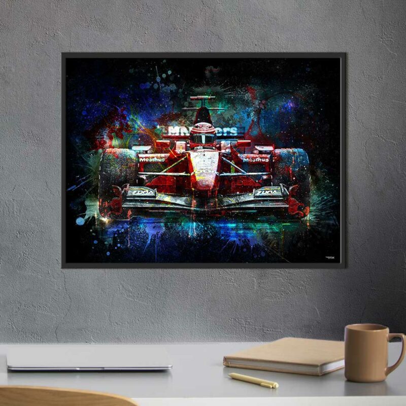 poster-voiture-de-course-formule-1-peinture-40x30-italien-sport-avec-cadre-noir