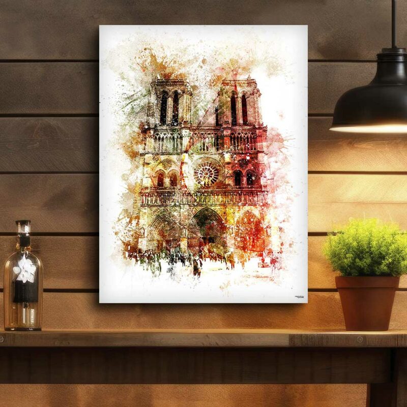 tableau-cathedrale-notre-dame-de-paris-peinture-40x30-francais-monuments-sans-cadre