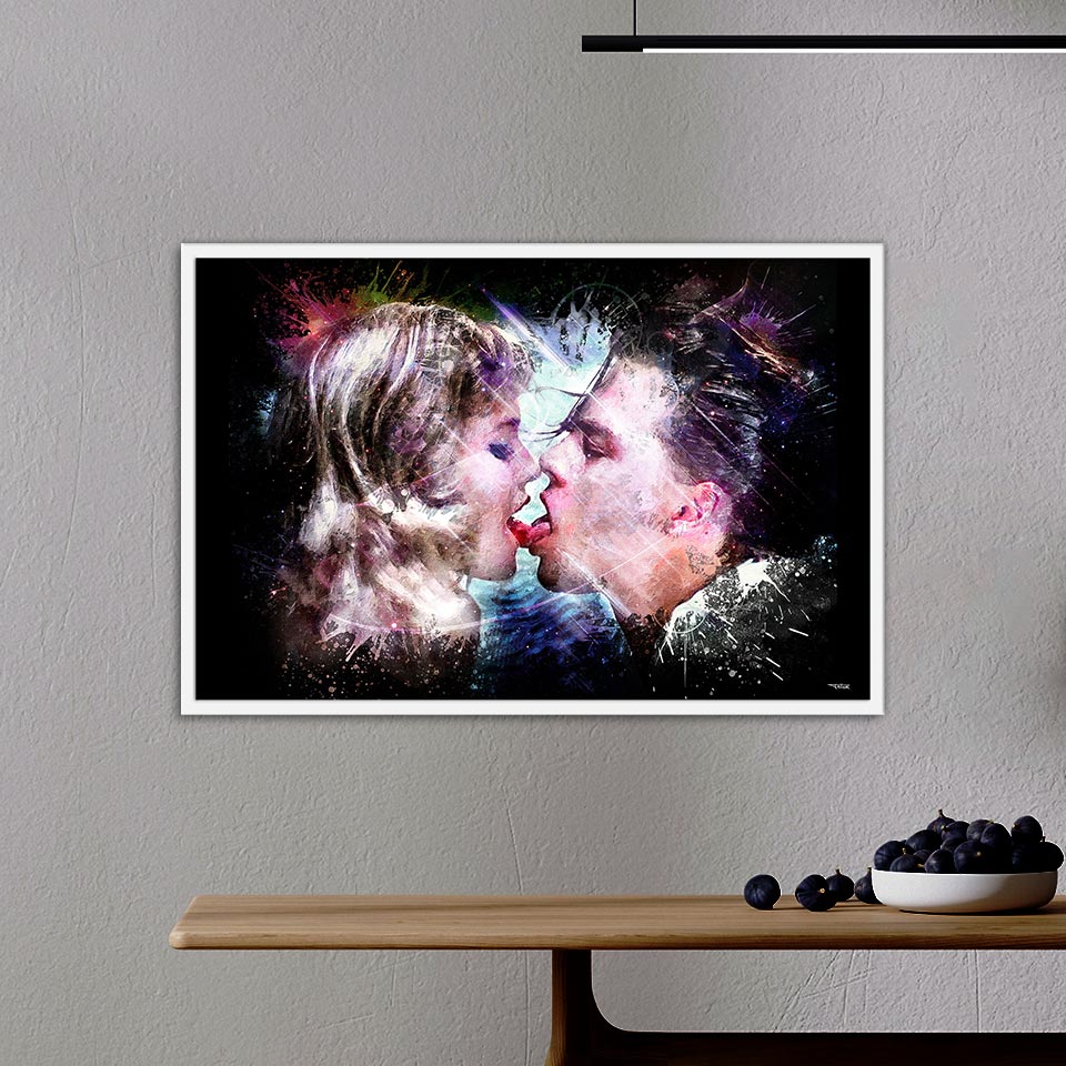 Tableau Cry Baby version Splashed!, rockabilly vintage et mauvais genre assumé en poster cinéma