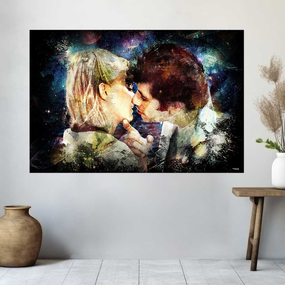 Tableau Grease version Splashed!, comédie musicale culte revisitée en peinture digitale