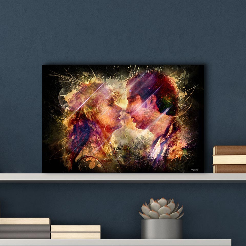 Tableau Sailor et Lula version Splashed!, Palme d’or revisitée en peinture digitale