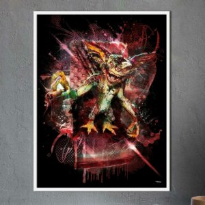 poster-gremlins-mechant-peinture-digitale-40x30-francais-cinema-avec-cadre-blanc