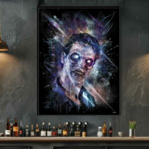 poster-deco-evil-dead-zombie-peinture-digitale-80x120-francais-cinema-avec-cadre-noir