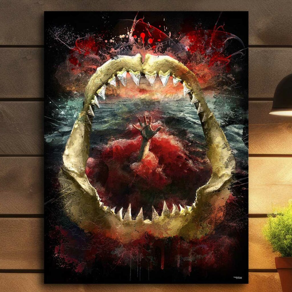 tableau-deco-les-dents-de-la-mer-affiche-concept-art-requin-peinture-digitale-40x30-francais-cinema-sans-cadre-02