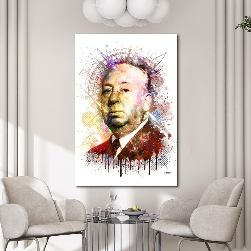 tableau-deco-alfred-hitchcock-peinture-digitale-120x80-francais-cinema-sans-cadre-01