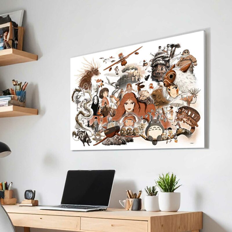 tableau-deco-miyazaki-studio-ghibli-peinture-digitale-60x80-italien-cinema-sans-cadre-01