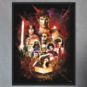 poster-deco-composition-cinema-fantastique-pop-culture-peinture-digitale-40x30-francais-cinema-avec-cadre-noir-01