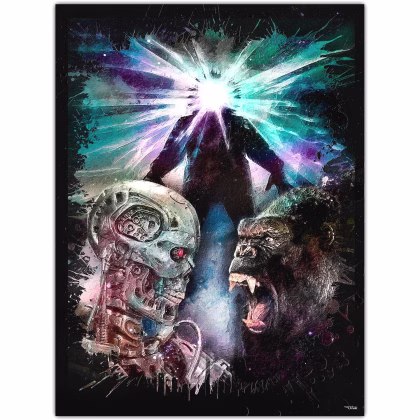 tableau-deco-compo-fantastique-the-thing-terminator-king-kong-peinture-digitale-cinema-copyright-totor-pour-splashed-01