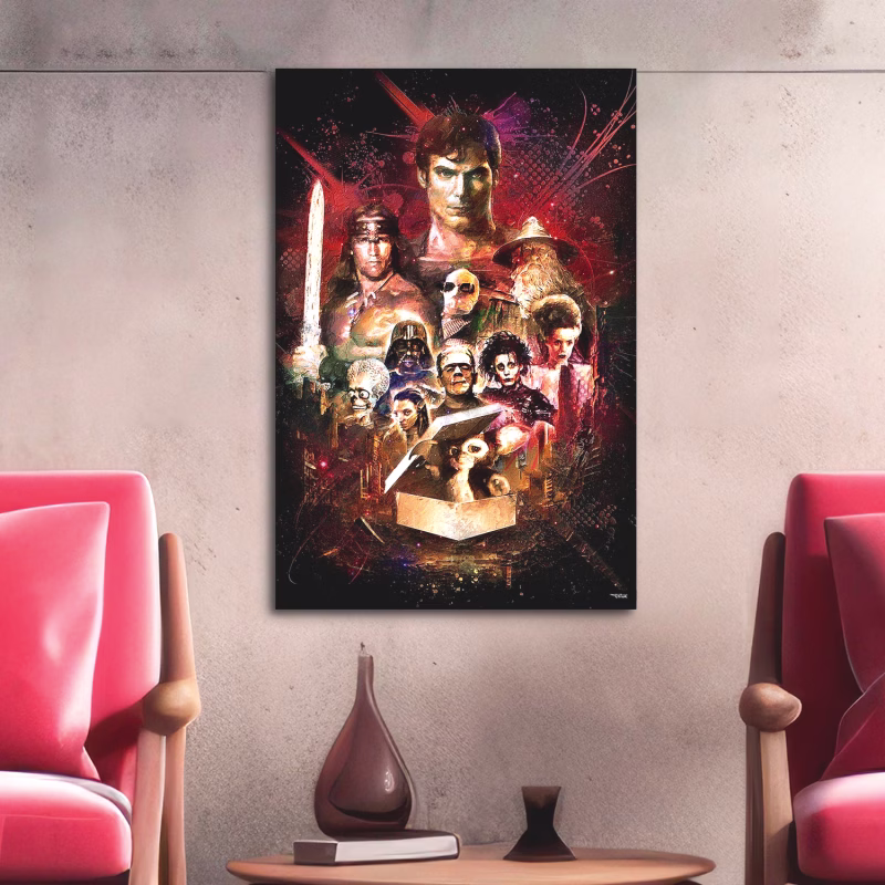 tableau-deco-composition-cinema-fantastique-pop-culture-peinture-digitale-60x40-francais-cinema-sans-cadre-01