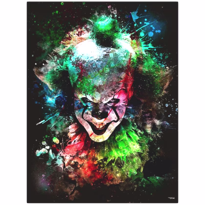 affiche-poster-tableau-cinema-pennywise-peinture-ça-it-bill-skarsgard-2017-andy-muschietti-copyright-totor-pour-splashed