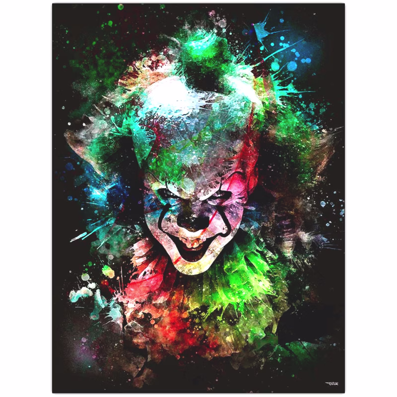 affiche-poster-tableau-cinema-pennywise-peinture-ça-it-bill-skarsgard-2017-andy-muschietti-copyright-totor-pour-splashed