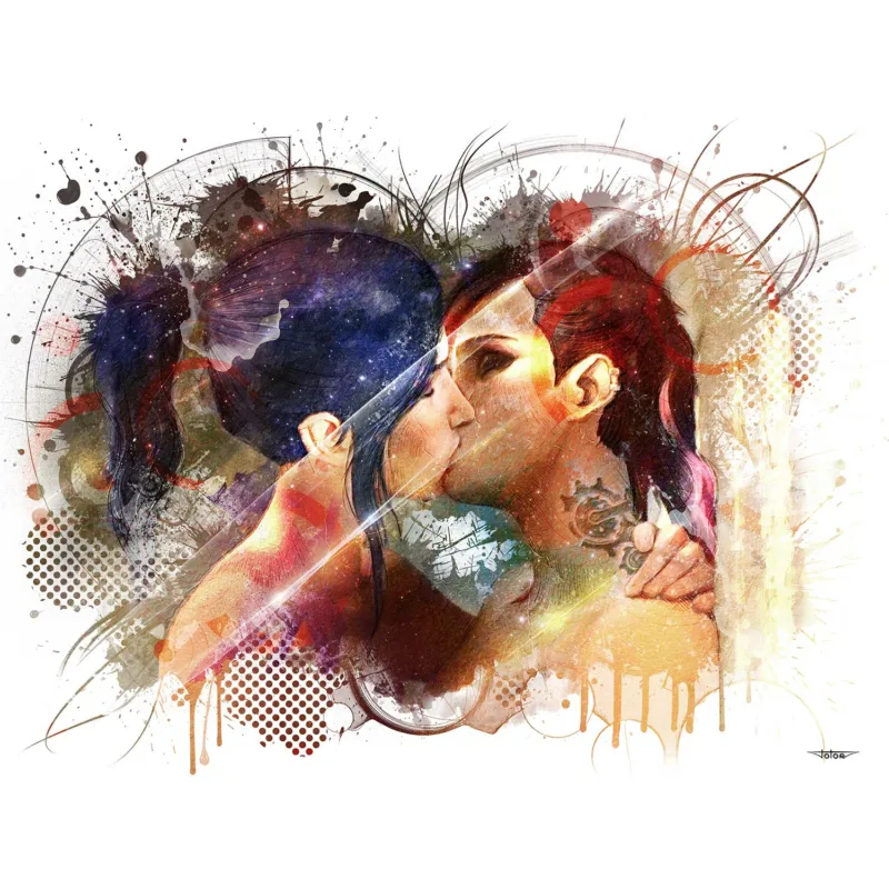 arcane-vi-caitlyn-baiser-peinture-digitale-deco-cinema-copyright-totor-pour-splashed-01