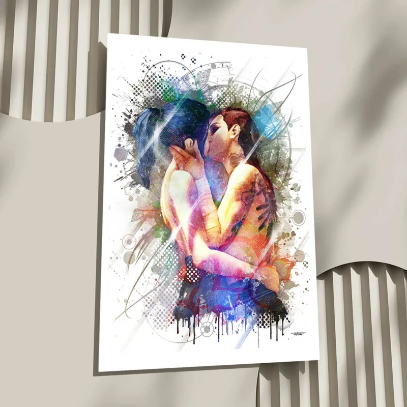 arcane-vi-caitlyn-baiser-poster-peinture-digitale-deco-cinema-60x40-francais-sans-cadre-01