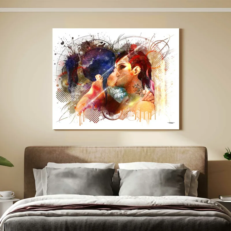 arcane-vi-caitlyn-baiser-tableau-peinture-digitale-deco-cinema-120x80-italien-sans-cadre-02
