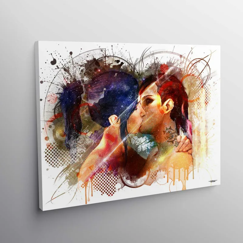 arcane-vi-caitlyn-baiser-tableau-peinture-digitale-deco-cinema-40x60-italien-sans-cadre-02
