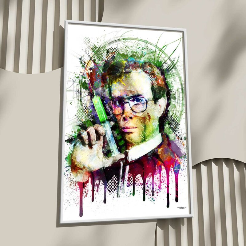herbert-west-reanimator-poster-peinture-digitale-deco-cinema-60x40-francais-avec-cadre-blanc-01