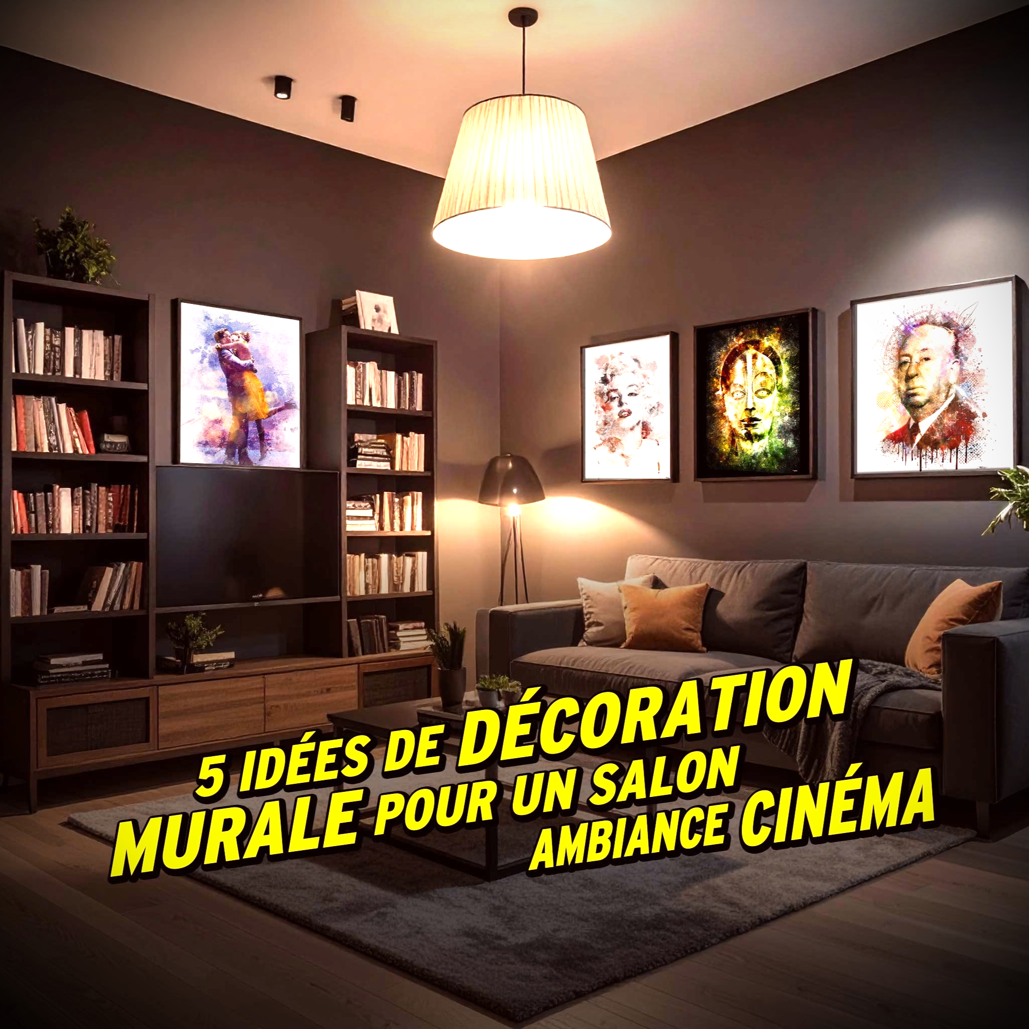 5 idées de décorations murale pour un salon ambiance cinéma