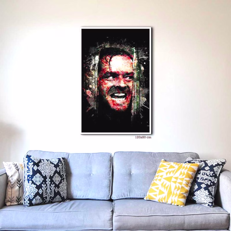 splashed-salon-canape-poster-120x80-francais-jack-nicholson-shining-01-avec-cadre-blanc