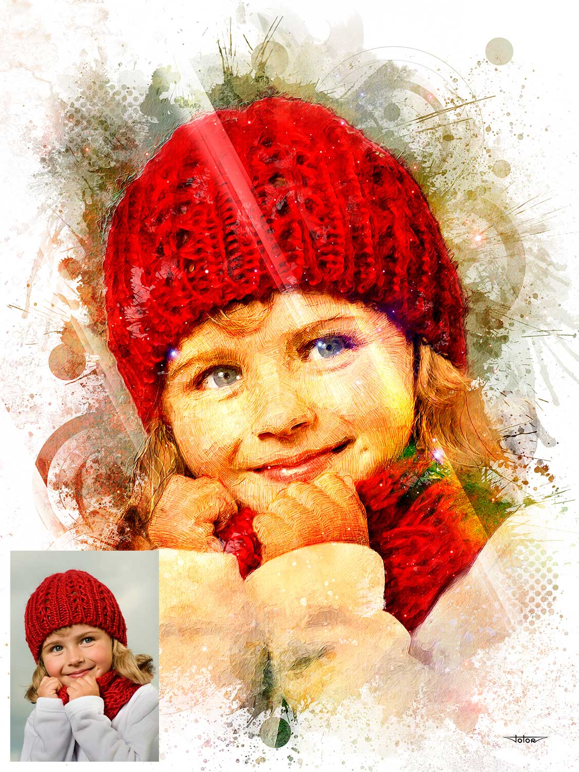 personnalisation-portrait-enfant-fille-bonnet-neige-avec-photo-copyright-totor-splashed-01