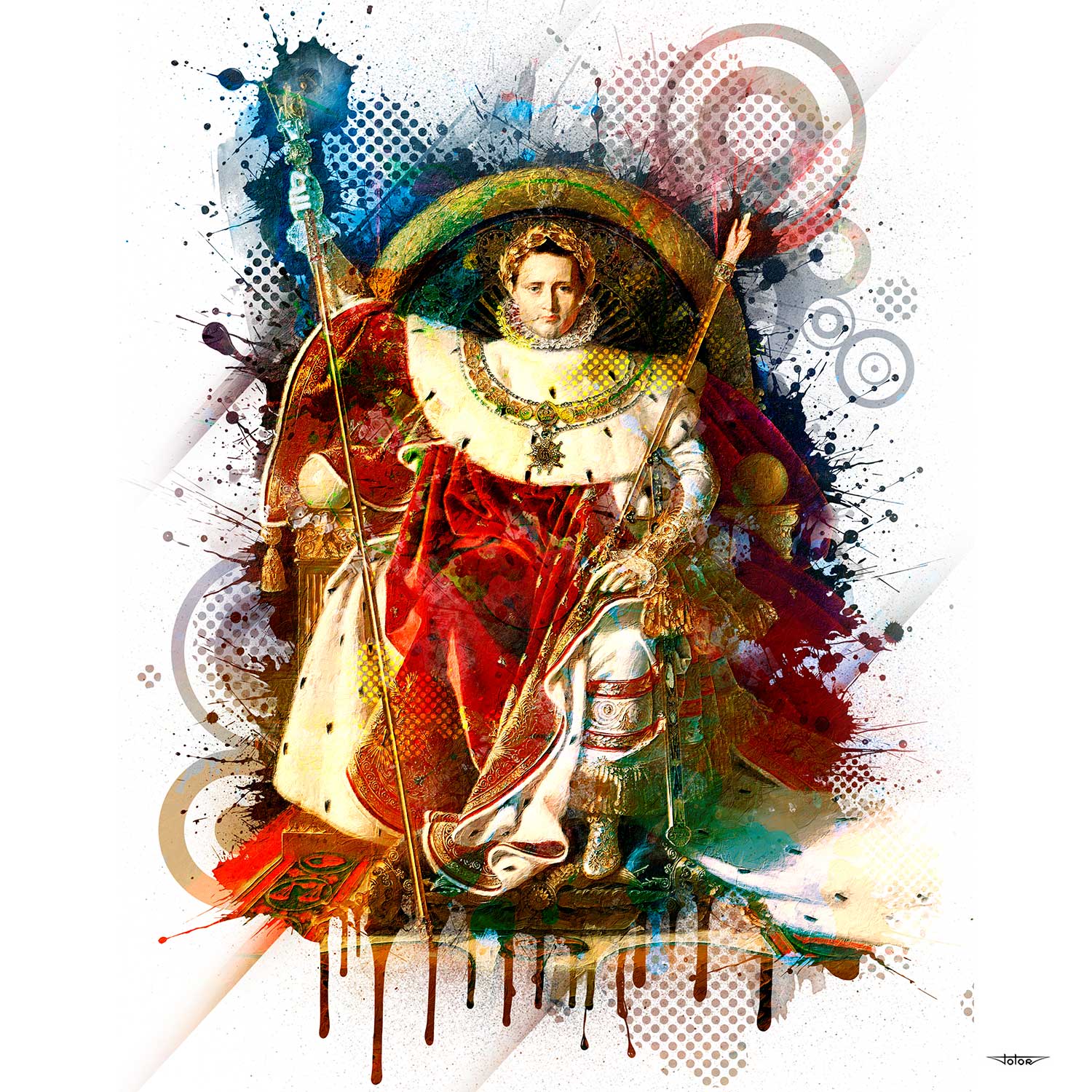 tableau-deco-napoleon-Ier-sur-le-trone-imperial-ingres-art-copyright-totor-pour-splashed