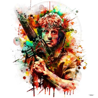 tableau-deco-rambo-sylvester-stallone-cinema-copyright-totor-pour-splashed