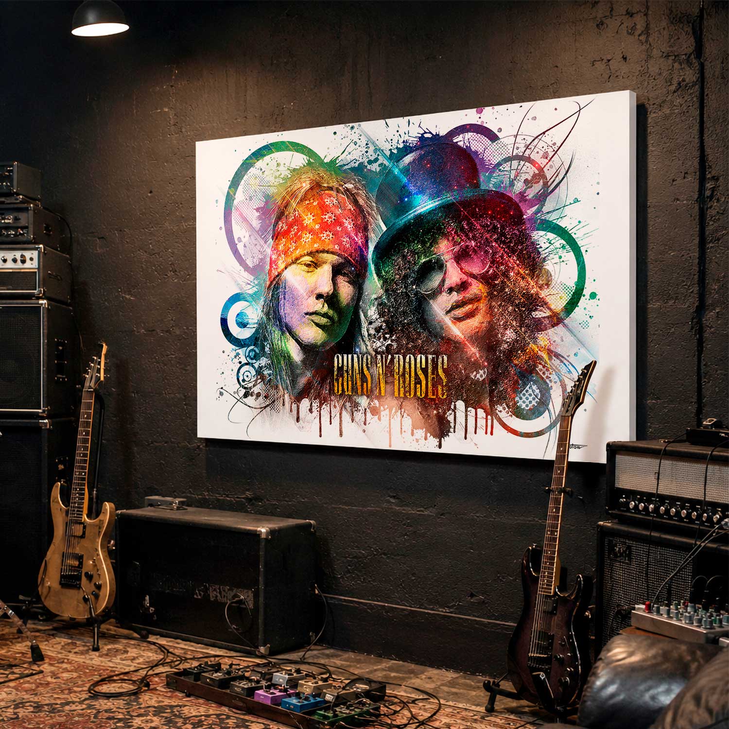 guns-n-roses-axl-rose-slash-tableau-musique-80x120-italien-sans-cadre-01