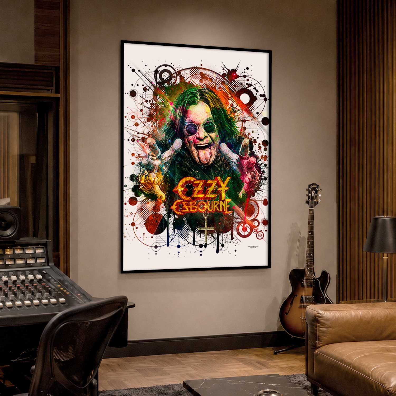 ozzy-osbourne-poster-musique-120x80-francais-cadre-noir-01