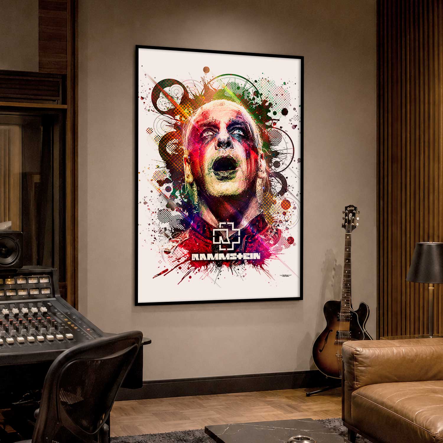 rammstein-till-lindemann-poster-musique-120x80-francais-cadre-noir-01