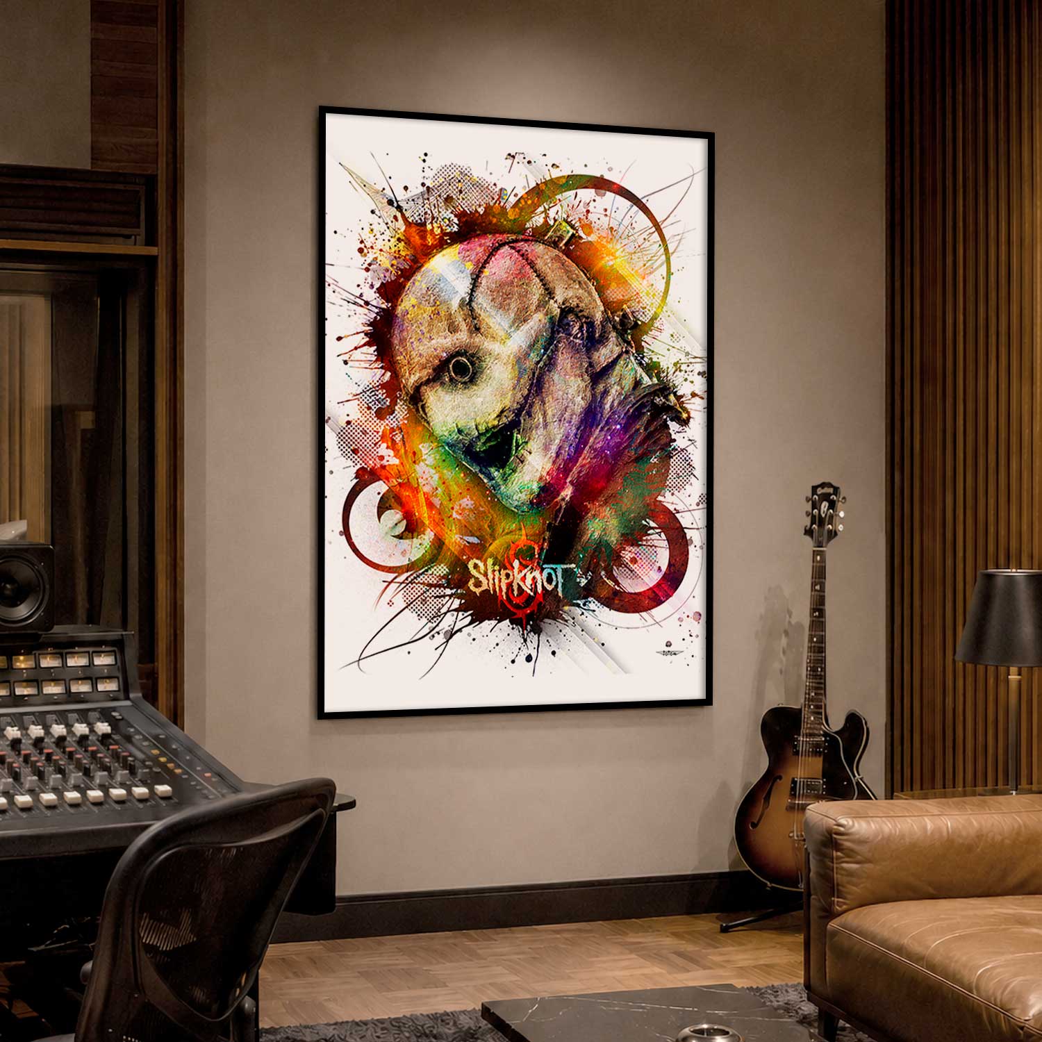 slipknot-corey-taylor-poster-musique-120x80-francais-cadre-noir-01