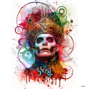 tableau-deco-ghost-tobias-forge-papa-emeritus-musique-copyright-totor-pour-splashed