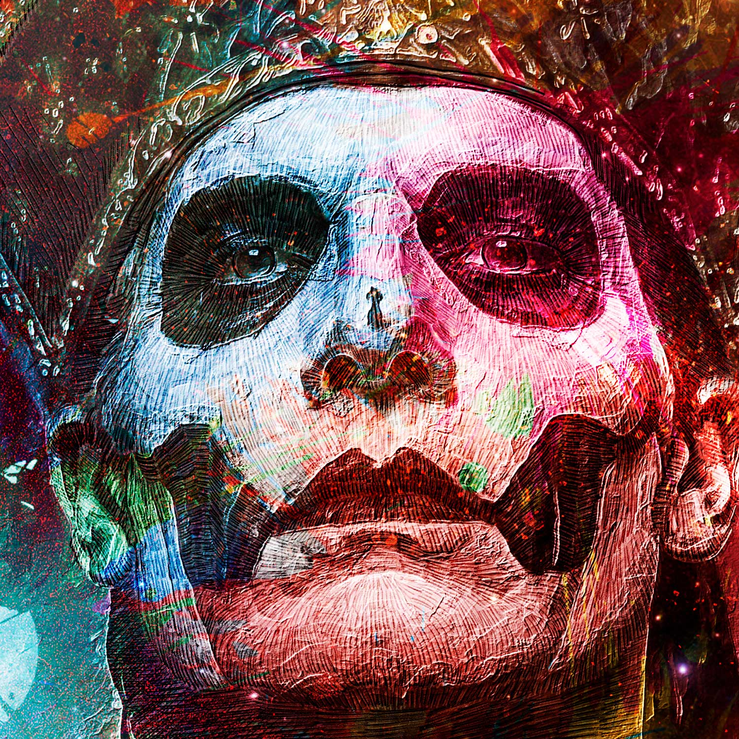 tableau-deco-ghost-tobias-forge-papa-emeritus-musique-copyright-totor-pour-splashed-detail