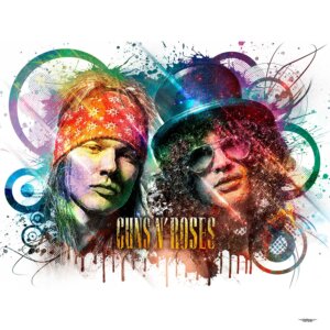 tableau-deco-guns-n-roses-axl-rose-slash-musique-copyright-totor-pour-splashed