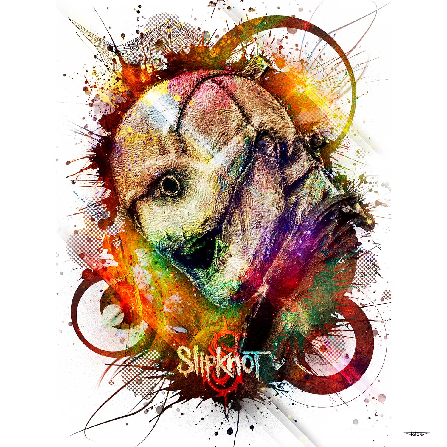 tableau-deco-slipknot-corey-taylor-musique-copyright-totor-pour-splashed