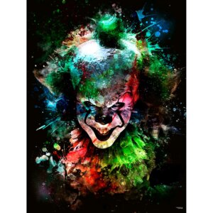 affiche-poster-tableau-cinema-pennywise-peinture-ça-it-bill-skarsgard-2017-andy-muschietti-copyright-totor-pour-splashed-2