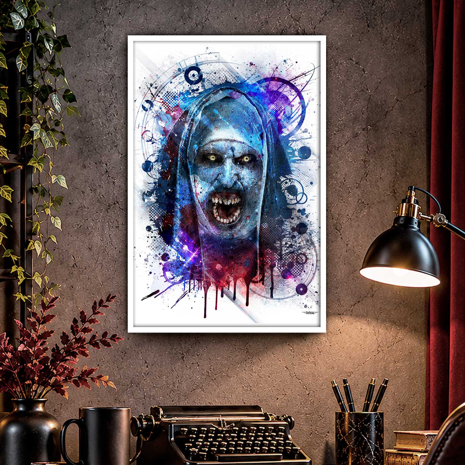 valak-la-nonne-poster-cinema-60x40-francais-cadre-blanc